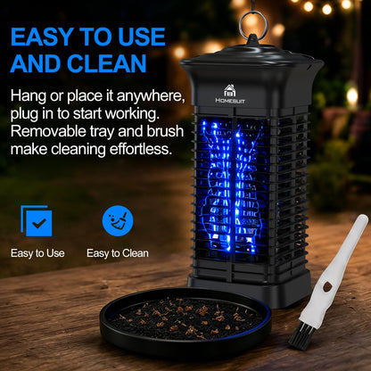 Homesuit Bug Zapper 15W for Outdoor and Indoor, High Powered 4000V Electric Mosquito Zappers, Mosquito Killer, Electronic Mosquitoes Light Bulb Lamp for Home Backyard Patio