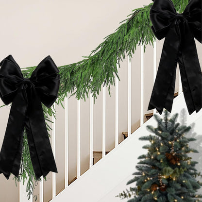 Meseey Large Velvet Bows for Farmhouse Wreaths, 20 x 10 Inches, 2 Pack, Door Decorations (Black)