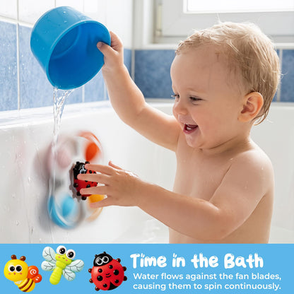 CalfQueen Baby Suction Cup Spinner Travel Toys for Kids Ages 1-3, Fidget Spinner Toys for 1 Year Old Boy Girl 12 Months, Sensory Bath Toy for Toddlers Infants Birthday