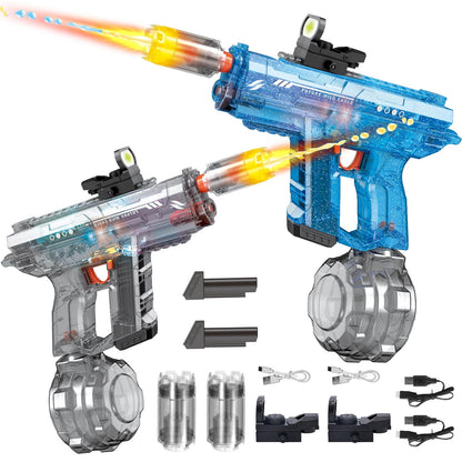 2 Pack Electric Water Gun for Adults Kids: Light Up Automatic Squirt Guns, 26-32FT Long Range, 800CC Large Capacity, Summer Outdoor Pool Games for Ages 8-12, Beach Backyard Family Party Toys Gift boy