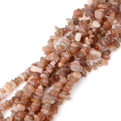 Natural Chip Stone Beads 450pcs Sunstone Chips 5-8mm Genuine Real Irregular Healing Crystal Rocks Hole Drilled DIY Loose Gemstone Beads for Jewelry Making Bracelet Earrings Necklace Crafting