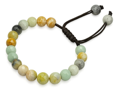 Amazing Gemstone Mexican Amazonite Bracelet for Women - Chakra Mens Bracelet Protection Crystals&Healing Stones - Blessing Bracelet Spiritual Meditation Gift (Faceted Beaded Bracelet, Adjustable)