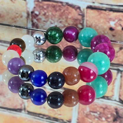 Powerful Energy Healing Bracelet – 17 Natural Stones for Protection, Wealth, Focus & Chakra Alignment – Handmade Spiritual Jewelry Gift for Men & Women.