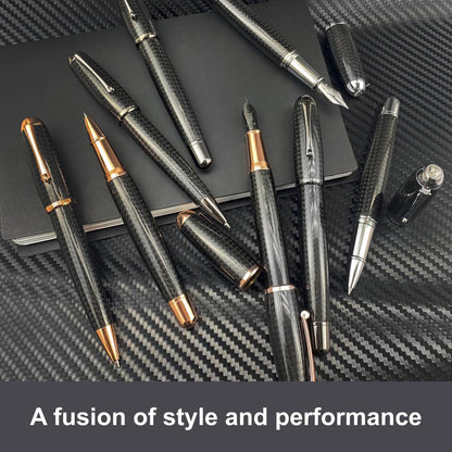Monteverde USA Super Mega Carbon Fiber Ballpoint Pen - 18K Rose Gold Plated Trim - Luxurious Carbon Fiber Pen - Refillable Parker-Style - Durable and Elegant