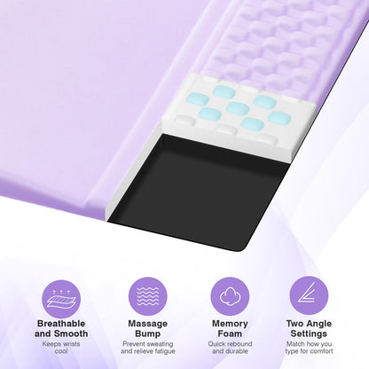 Ospelelf Ergonomic Mouse Pad and Keyboard Stand Wrist Rest Set, Memory Foam Comfort, Pain Relief for Typing, Office Desk Accessories, Purple