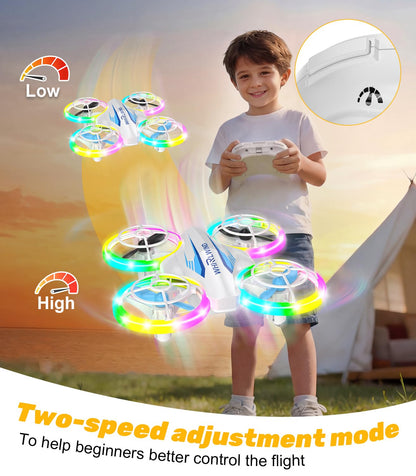 TURNRISE Mini Drone for Kids & Beginners- Kids Drone Mini Flying Toy with 360° Flips, LED Lights, 3 Batteries, 27 Mins Flight Time, One Key Takeoff Indoor Drones Mini RC Drones Gift for Boys and Girls