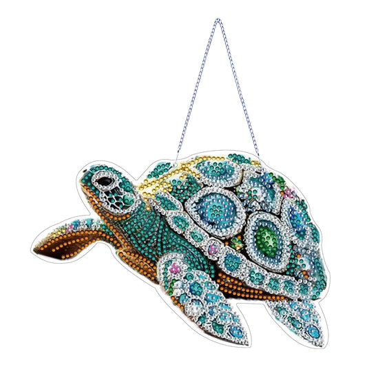 STGLCR Sea Turtle Suncatchers Special Shape Diamond Painting Kits for Beginner,Crystal Rhinestones Diamond Dots Diamond Art DIY Kits for Adults Painting Pendant Ornament for Home Wall Decor 7.8inch