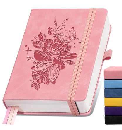 Lined Journal Notebook 365 Pages, A5 Leather Journals for Writing Women & Men, Hardcover Notebook with 100GSM Thick Paper, Daily Journal Notebook for Travel, Work, School, Note Taking, College Ruled