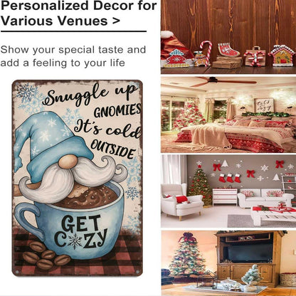 Vintage Christmas Metal Sign 8X12inch-Ideal Gift for Christmas Lovers and Retro Style Fans