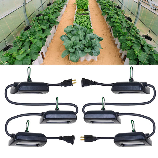 Owleye 12FT Outdoor Grow Lights LED String Plant Light, IP65 Waterproof, Full Spectrum, 120V, ETL Listed, 33.89 umol/s, Linkable Grow Light for Greenhouse & Outdoor Garden & Raised Bed (3-Bulbs)-2 Set