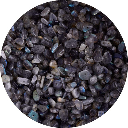 Natural Chip Stone Beads 5-8mm Spectrolite About 400 Pieces Irregular Gemstones Healing Crystal Loose Rocks Bead Hole Drilled DIY for Bracelet Jewelry Making Crafting (5-8mm, Spectrolite)