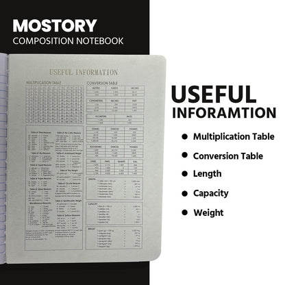 MOSTORY Pack of 10 Composition Notebook - College Ruled 200 Pages (100 Sheets), Size 7.5" x 9.75", Bulk School Supplies, Office, Bulk Notebooks for School, Writing Journal Notebook with Lined Paper