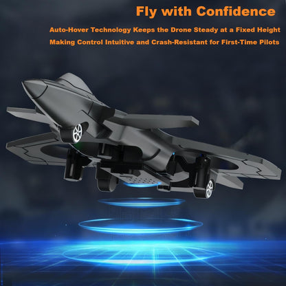 BEACONDESI F47 RC Fighter Drone for Kids, Remote Control Airplane with Altitude Hold, RC Jet Drone Toy with LED Lights, Easy to Fly RC Airplane for Beginners Boys Girls