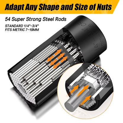 Stocking Stuffers for Adults Men, Super Universal Socket Tools Gifts Socket Set with Power Drill Adapter(7-19 Mm) Christmas Gifts for Men Dad Handyman Husband Him, Cool Gadgets