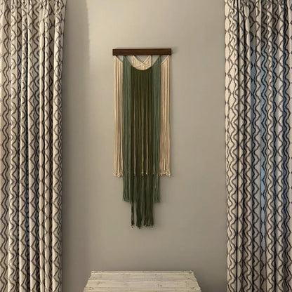 M MANUAL Macrame Wall Hanging 15.7x47.2Inch Fiber Handmade Macrame Wall Hanging Bohemian Yarn Tapestry Living Room Bedroom Modern Home Decor For Boho Home Decoration (A)