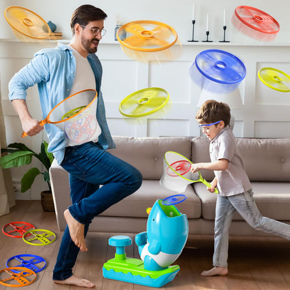 KukuFun Outdoor Toys for Kids Boys Ages 3-5 4-8, Flying Disc Launcher Outside Toys Gifts for 3 4 5 6 7 8 Year Old Kids, Ideas Outside Outdoor Game for Toddlers Boys Ages 3-5 6-8 5-7