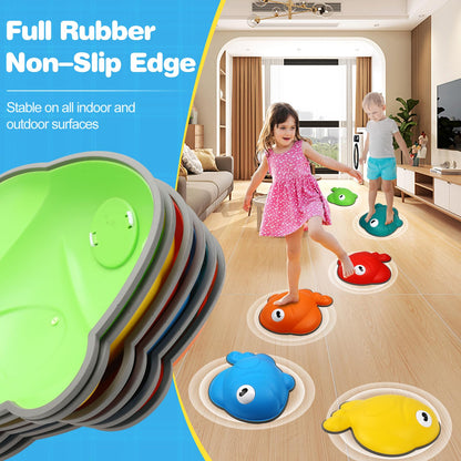 TERRAMUS Goldfish Balance Stepping Stones for Kids, 6PC Non-Slip Jumping Steps Stones, Toddler Obstacle Course Game Promote Coordination, Indoor Outdoor Sensory Toys for Boys Girls Ages 3 4 5 6 7 8