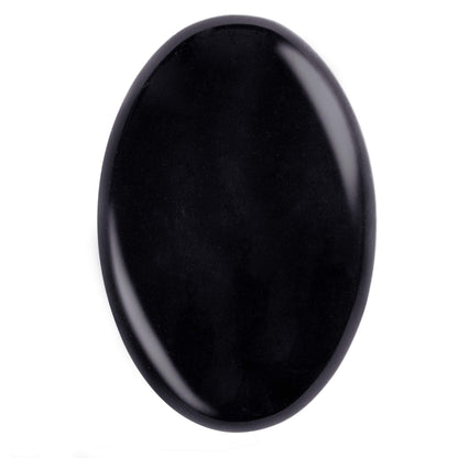 Black Obsidian Palm Stone Crystal Natural Healing Crystal Oval Pocket Energy Stones for Anxiety Stress