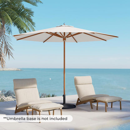 Grand patio 11 FT 10-Year-Non-Fading Patio Umbrella, Outdoor Umbrella with 8 Faux-Wood Grain Aluminum Ribs, Market Umbrella with Pulley Lift, Ventilation, Waterproof for Poolside, Deck, Backyard, Gray Fabric