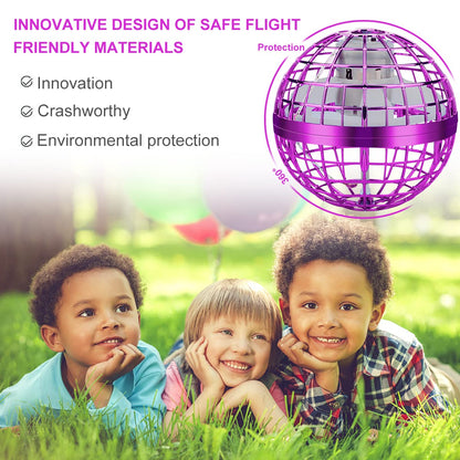 Junywell 2026 Flying Orb Ball Toy, Hover Ball Fly Fidget Spinner, Cool Toys Gifts for 6 7 8 9 10 11 12+ Years Old boy Girls Teens, Hand Mini Drone Cosmic Globe, Indoor Outdoor Toys Purple