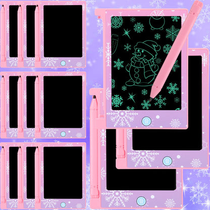 Nezyo 12 Pack Snowflake Party Favors, Mini LCD Writing Tablet for Kids, 4.6'' Snowflake Checked Board Drawing Tablet Erasable Reusable Electronic Drawing Pads for Birthday Supplies
