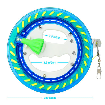 YFAFENGS Kites Reels for Adults, Professional Kite String Reel Winder for Adults, 1000FT Line Spool, Kite String Spool with Lock, for Outdoor Kites(Blue, 7 inches) ﻿ ﻿ ﻿