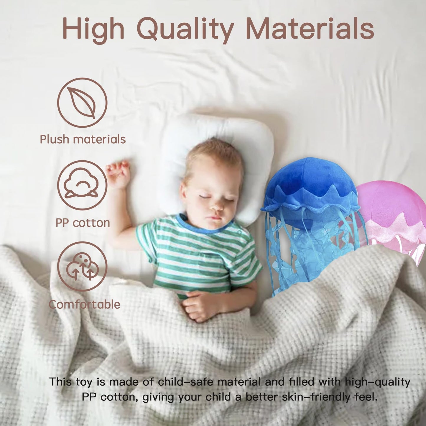 KAYBOBEZK Jellyfish Plush, Jellyfish Stuffed Animal Toy, Simulation Cute Blue Jelly Fish Plush Pillow Room Decor Toy, Unique Plush Gifts for Kids Cute
