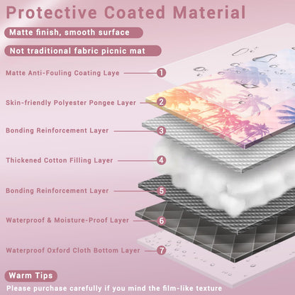 memKiya 60x80" Picnic Blankets Waterproof Outdoor Huge Sand Free Beach Blanket Windproof Soft Patio Concert Ground Mats Backpacking Camping Travel Essentials Summer Outside Hawaii Vacation Stuff Gifts