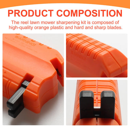 Niahm Manual Reel Mower Blade Sharpener for Push Mower, Reel Blade Sharpener for Reel Mower, Orange