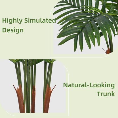 Artificial Palm Plant Indoor 5FT Fake Tree with Mocha Diamond Planter Faux Tropical Areca Tall Fake Floor Plant Potted Artificial Trees for Home Office Living Room Decor Indoor