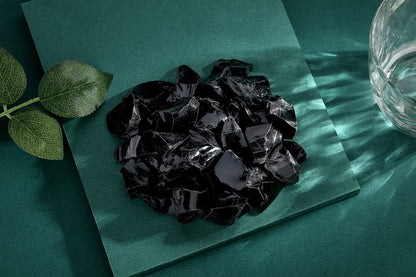 QINJIEJIE 0.9Lbs Black Obsidian Raw Crystals Rough Stones Natural Bulk Large 1" Rocks Wholesale Reiki Gemstones Decorative Fountain Rocks for Tumbling Cabbing Polishing Wire Wrapping Wicca
