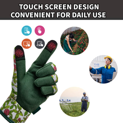 MSUPSAV Gardening Glove,Garden Gloves,Synthetic Leather Yard Work with Touch Screen,Best Gifts for Women,Green, Medium