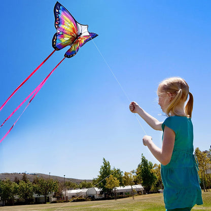 HONBO Butterfly Kites for Kids & Adults, Easy to Fly for Beginners, Each Kite with 300ft Line Handle,Beginner Kite for Kids Ages 4-8,Beach Kites for Outdoor Activities & Family Trip(Pink)