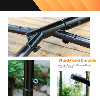 FDW Hammock Chair Stand, Outdoor Solid Steel Heavy Duty Construction for Hanging Hammock, Hanging Stand Max Load 400 LBS Air Porch Swing - 360 Degree Rotation