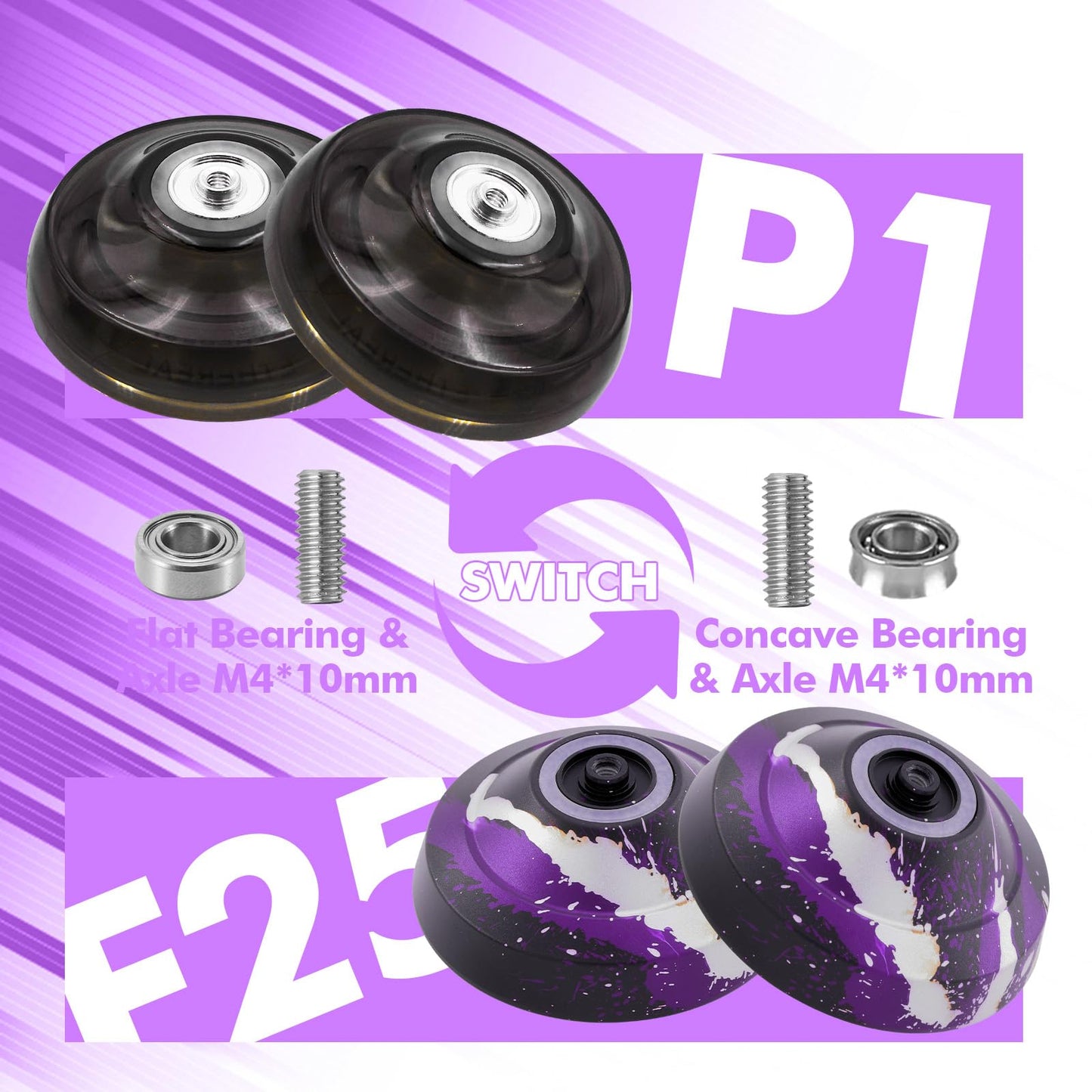 YOYOSTUDIO Responsive Yoyo for Kids 8-12, Professional Yoyo 2 Pack, Dual Mode Metal Yo Yo + Plastic Yoyos with 10 Yo-yo Strings, 2 Yoyos Case, Yo-Yo Accessory Kit
