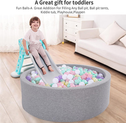 Heopeis Star Balls for Ball Pit，50 200 500 Plastic Balls with Stars Phthalate Free BPA Free for Playhouse, Baby Pool, Play Ball Fun Centers, for Babies, Kids, Toddlers 1-3 Indoor Outdoor