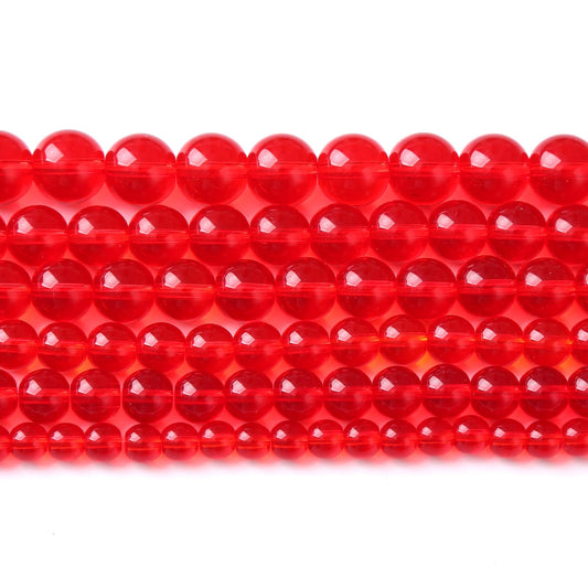 96PCS 8mm Garnet Red Glass Crystal Beads for Jewelry Making Crystal Energy Healing Power Stone Beads 2 Strand 32" DIY Bracelet Necklace Accessories
