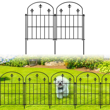 BEMTTALY Decorative Garden Fence Border 19 Pack 22in(H) x 20ft(L), Black Rustproof Metal Garden Fencing Animal Barrier for Dogs
