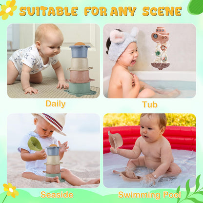 Holady Bath Toys Suitable for Kids Aged 1-3 Childrens Early Education Toys Beach Water Toys for 12-18 Months Baby and Toddler