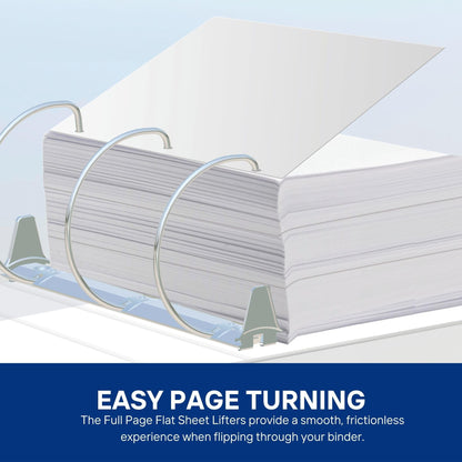 Full Page Flat Sheet Lifters, Letter Size 11 X 8.5 Inch, 3-Hole Binder Separators 4-1/4" Hole Spacing, Natural White (10 Pack)