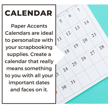 Accent Design Paper Accents DIY 8x8 Blank Calendar – 14-Month White Blank Calendar Sheets for Wall, Desk, or Planner – Undated Customizable Monthly Organizer