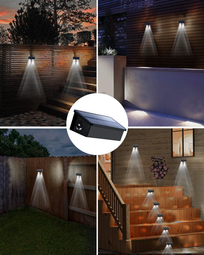 Solar Fence Lights Outdoor Waterproof LED Spot Lens for Step, Wall, Deck, Patio, Yard, Rail, Garage, Pool, Stair, Walkway, Garden Landscaping Enhanced Security Easy Install Cool White 16 pack