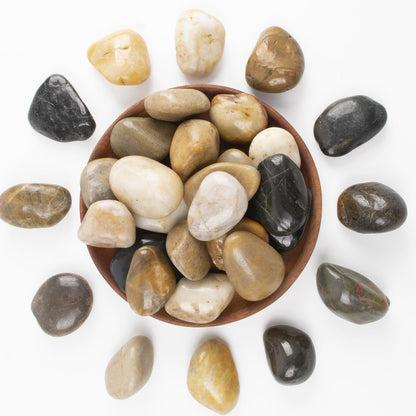 20lbs 1-2 Inch River Rocks, Decorative Mixed Pebbles for Garden Landscaping, Indoor Plants, Fish Tanks, Vases, and Succulents – Ideal for Home Decoration and Outdoor Gardens (Weight : 20 LB, Mixed)