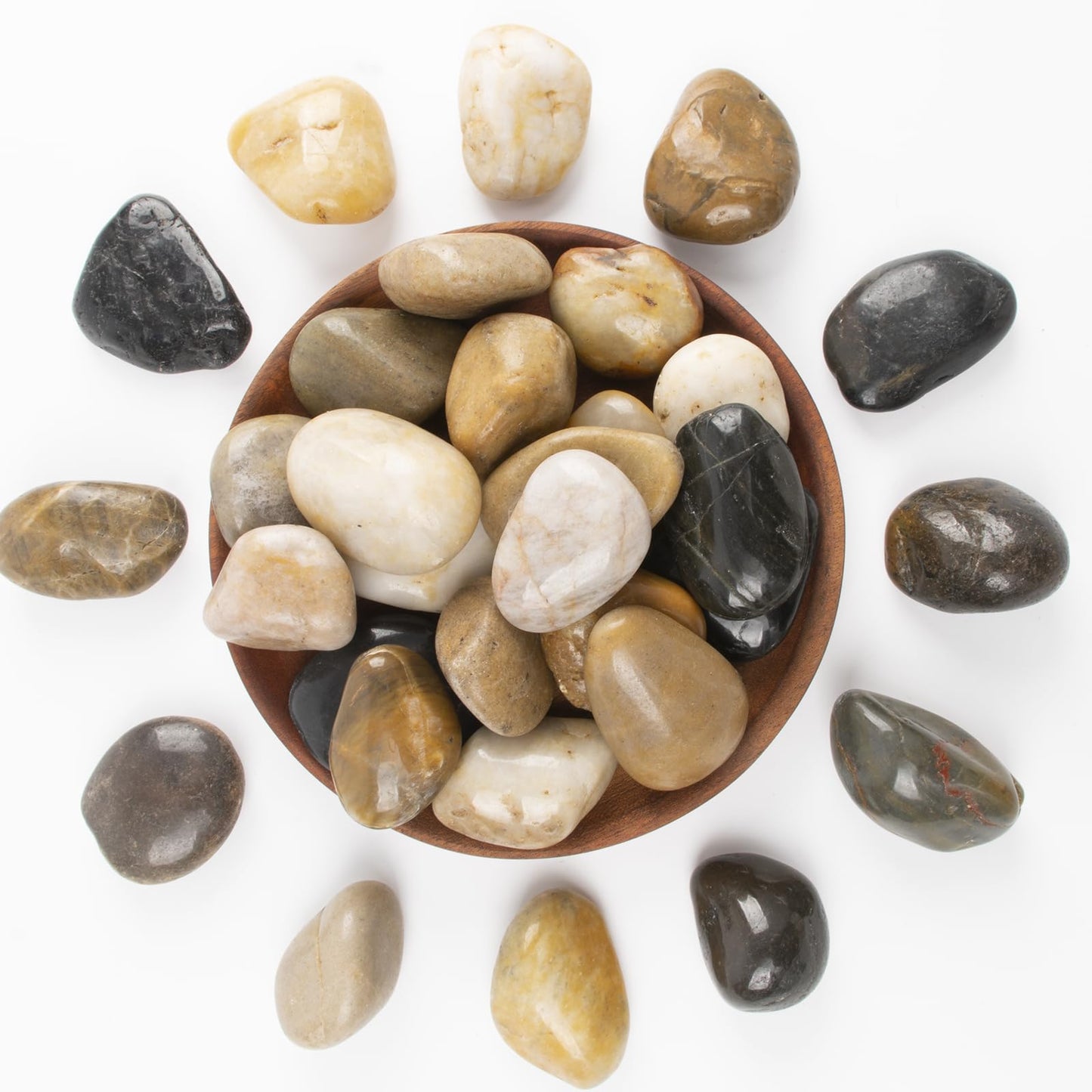 10lbs 1-2 Inch River Rocks, Decorative Mixed Pebbles for Garden Landscaping, Indoor Plants, Fish Tanks, Vases, and Succulents – Ideal for Home Decoration and Outdoor Gardens (Weight : 10 LB, Mixed)