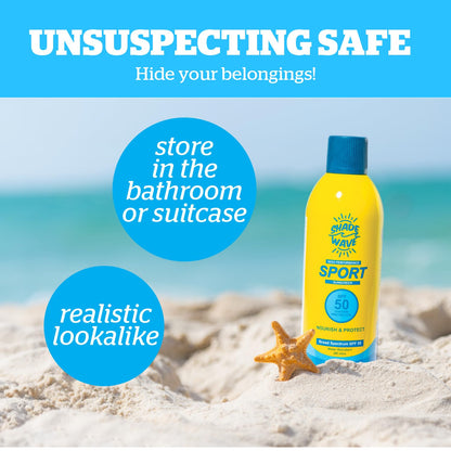 BigMouth Secure and Affordable Sunscreen Diversion Can Safe, Hidden Stash Container for Valuables, Realistic Weighted Secret Compartment