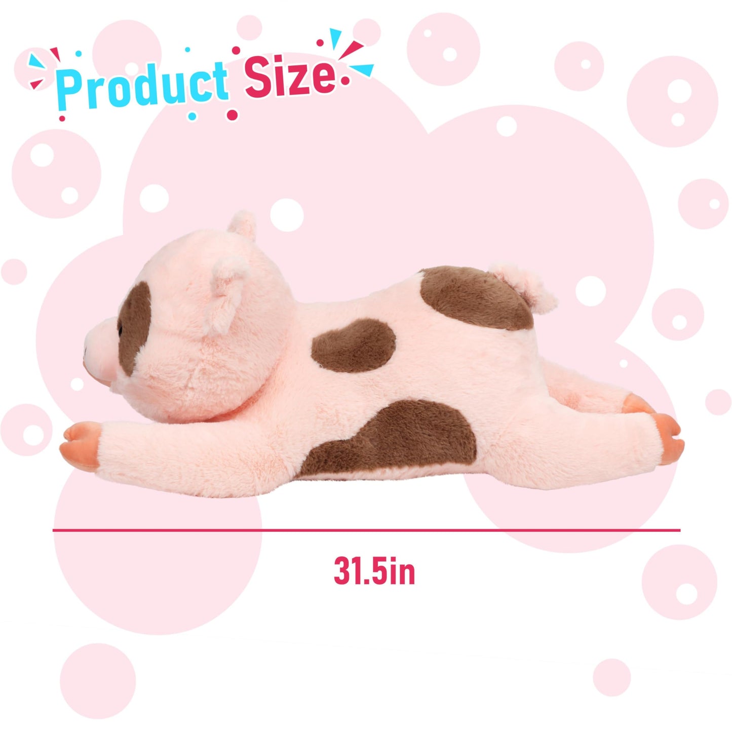 Cudhug Pig Stuffed Animal, Giant 32" Stuffed Piggy, Large Soft Plush Pig Toy Birthday Holiday Party Gifts for Kids Girls Boys