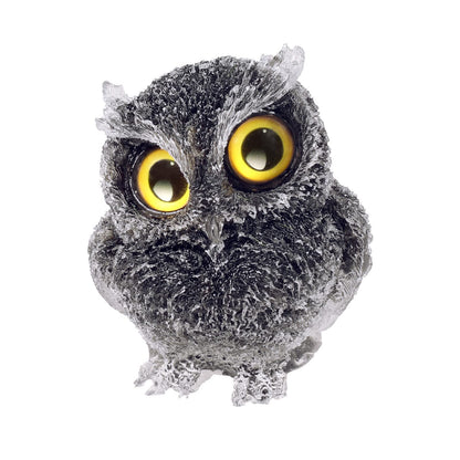 mookaitedecor Black Obsidian Owl Statue Sculpture Stone, Carved Animals Night Owl Figurine Crystal Ornament for Desktop Office Home Decor