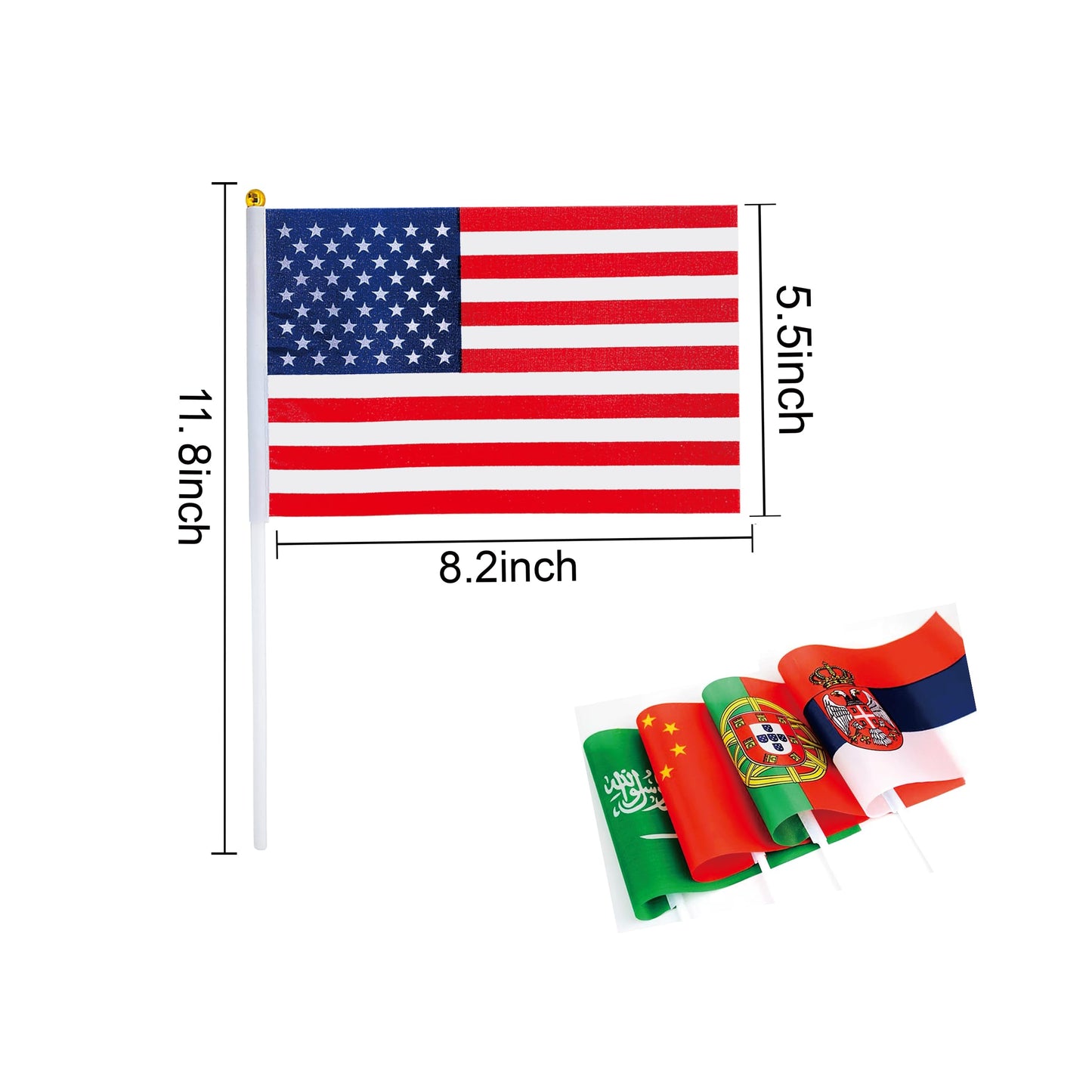 LUSEOAN 226 Different Countries International Stick Flag of the World Small Mini Hand Held Flags for Grand Opening,Bar,School Office,Sports Events,International Festival Decorations,All Countries Flags,8.2 x 5.5 Inch