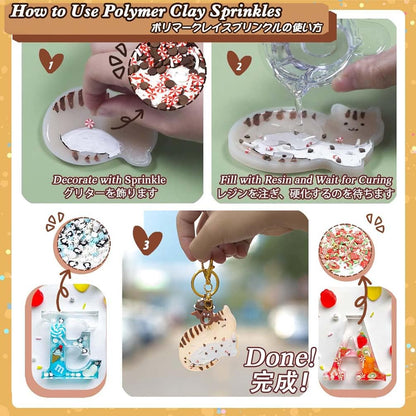 Polymer Clay Penguin Snowflake Sprinkles for Fake Dessert Cake Decor, Decoden Phone Case, Slime Projects DIY, Scrapbooking, Resin Jewelry Making Pack of 50g