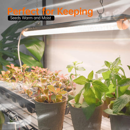 Bstrip Indoor Greenhouse with Grow Light, 23.5"x13.8"x59" Portable Metal Greenhouse Shelves with T8 2FT Full Spectrum Grow Light & Timer, Adjustable Plant Stand for Indoor Plant, Spring Seed Starting